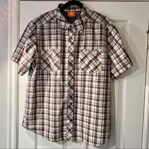 Merrell Shirt Adult XXL Selectwick Short Sleeve Plaid Button Front EUC Women